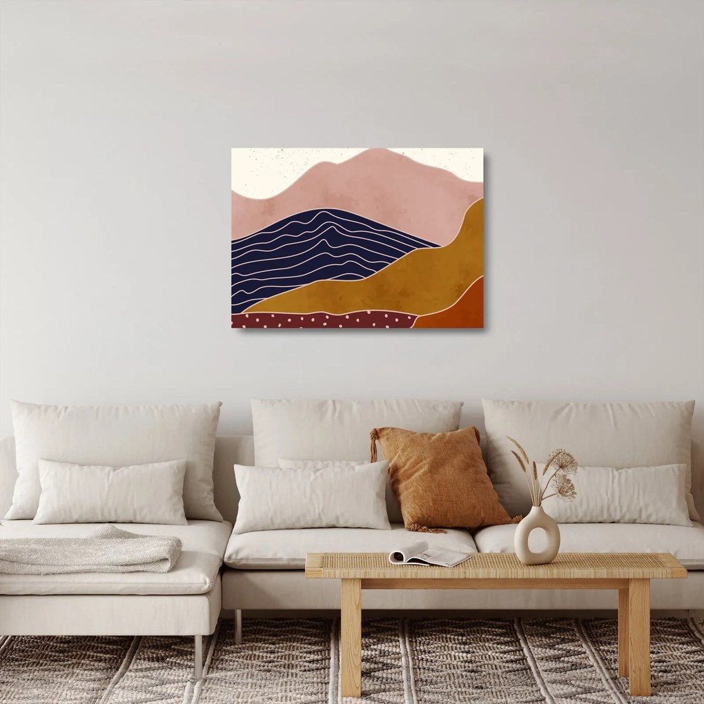 Obraz na szkle - Słońce nad górami (70x50 cm)