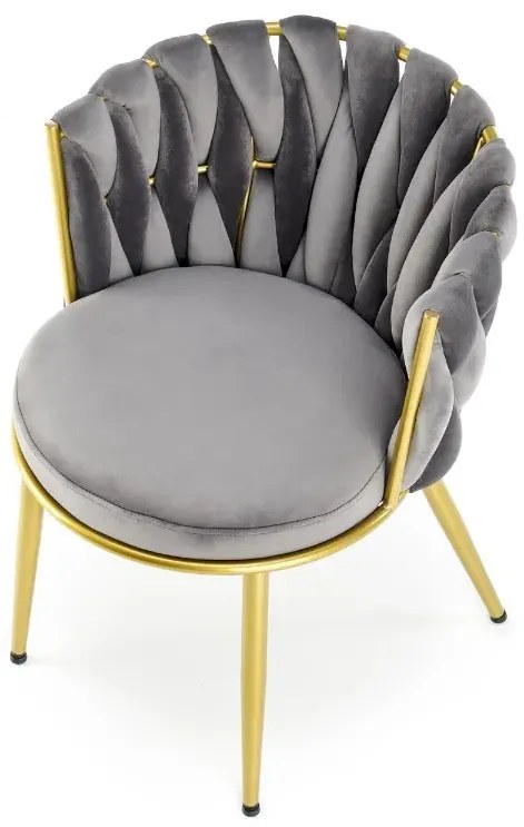 Krzesło tapicerowane K517 VELVET szare HALMAR