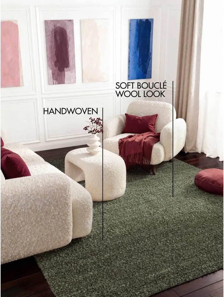 Zielony dywan z materiału bouclé tkany ręcznie 200x290 cm Notting Hill Portobello – Ted Baker