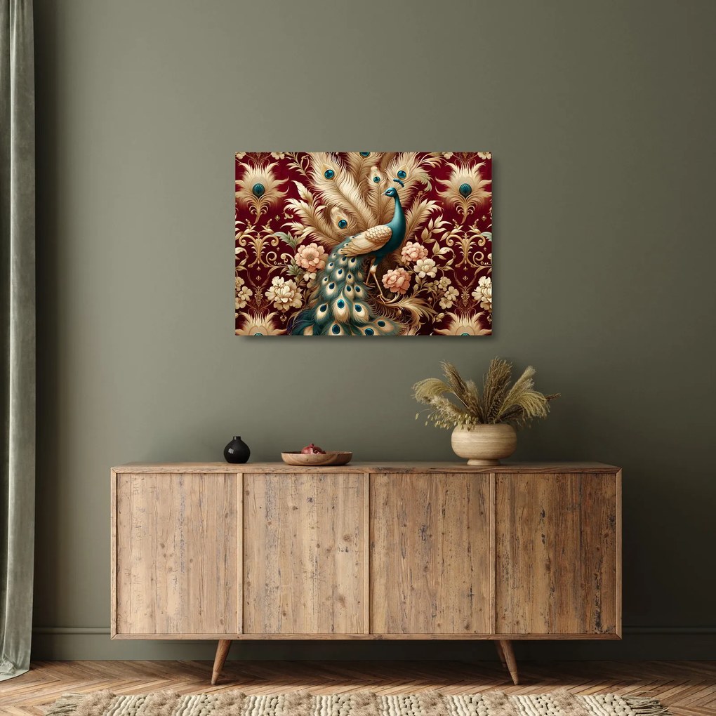 Obraz na szkle – Elegancki paw (70x50 cm)