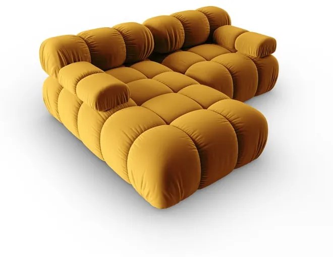 Żółta aksamitna sofa 191 cm Bellis – Micadoni Home