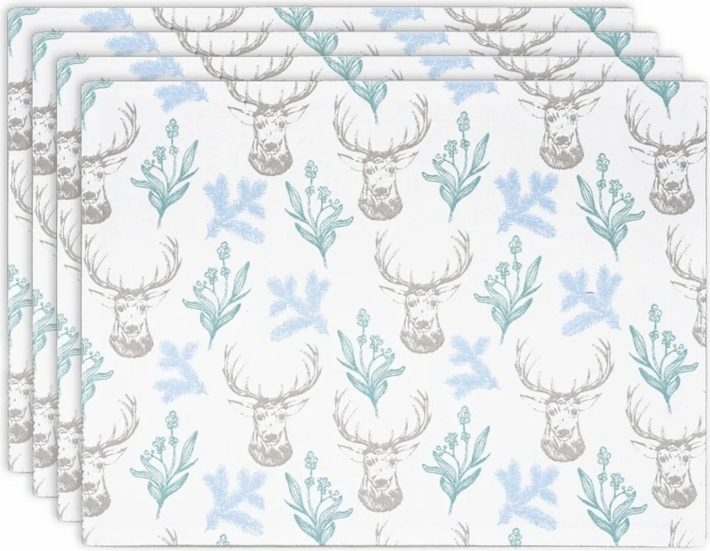 Korzystny zestaw świątecznych podkładek Jelen, 33 x 45 cm, 4 sztuki