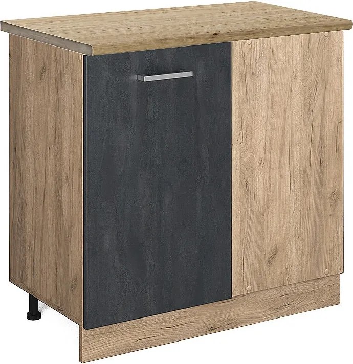 Szafka narożna czarny beton 86x60x81.6 r-line