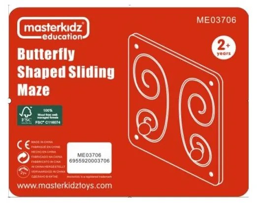 Masterkidz tablica przesuwna kształt motyla montessori