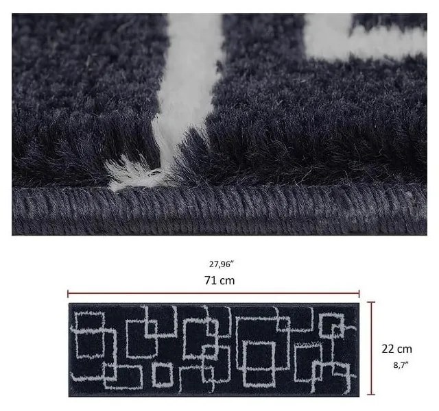 Czarne dywaniki na schody zestaw 13 szt. 22x73 cm Geometric – Mila Home