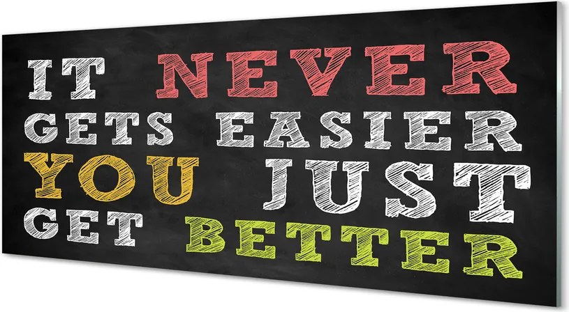 Szklany Panel Kolorowy Napis