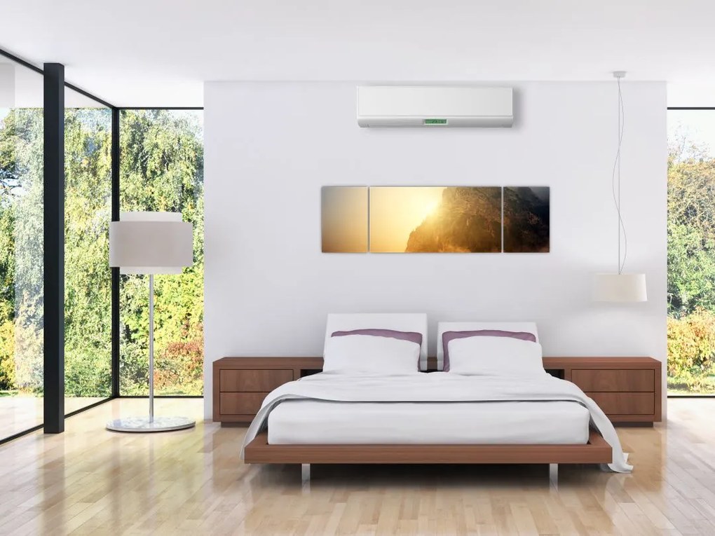 Obraz góry we mgle (170x50 cm)