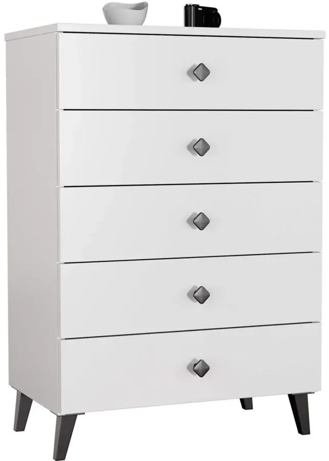 Biała Komoda Z Szufladami Na Nóżkach P2-S52