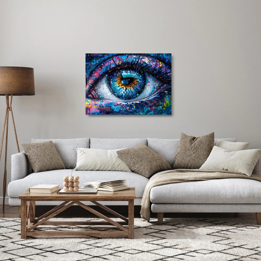 Obraz na szkle - Malowanie oczu (70x50 cm)