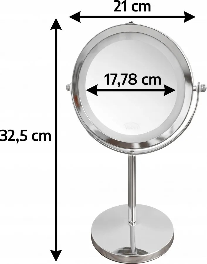 Lusterko Do Makijażu PREMIUM Kosmetyczne POWIĘKSZAJĄCE 10X Podświetlane LED