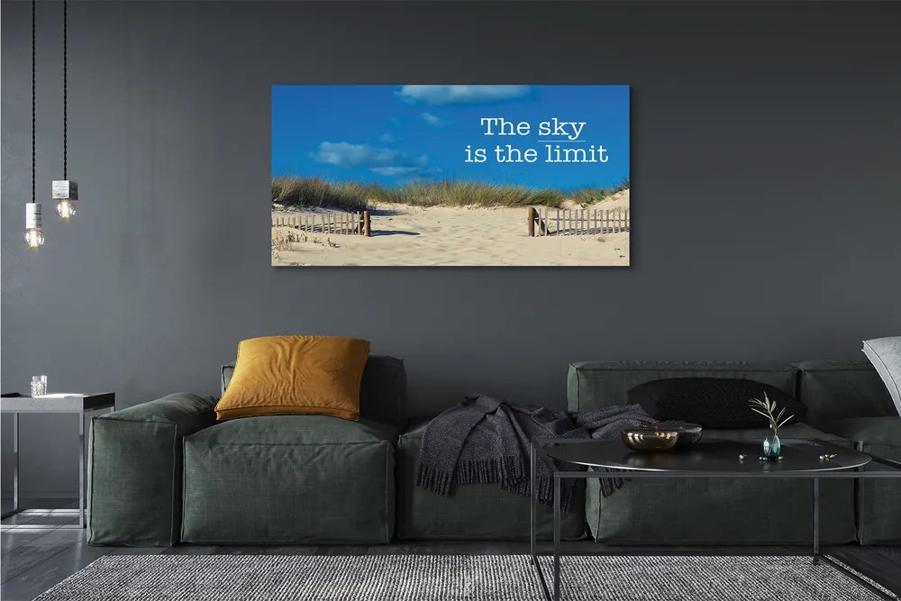 Obraz canvas na ścianę Napis na Piaszczystej Plaży
