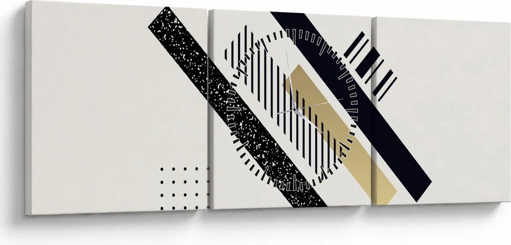 Obraz - Kształty geometryczne N⁰5 (z zegarem) (90x30 cm)