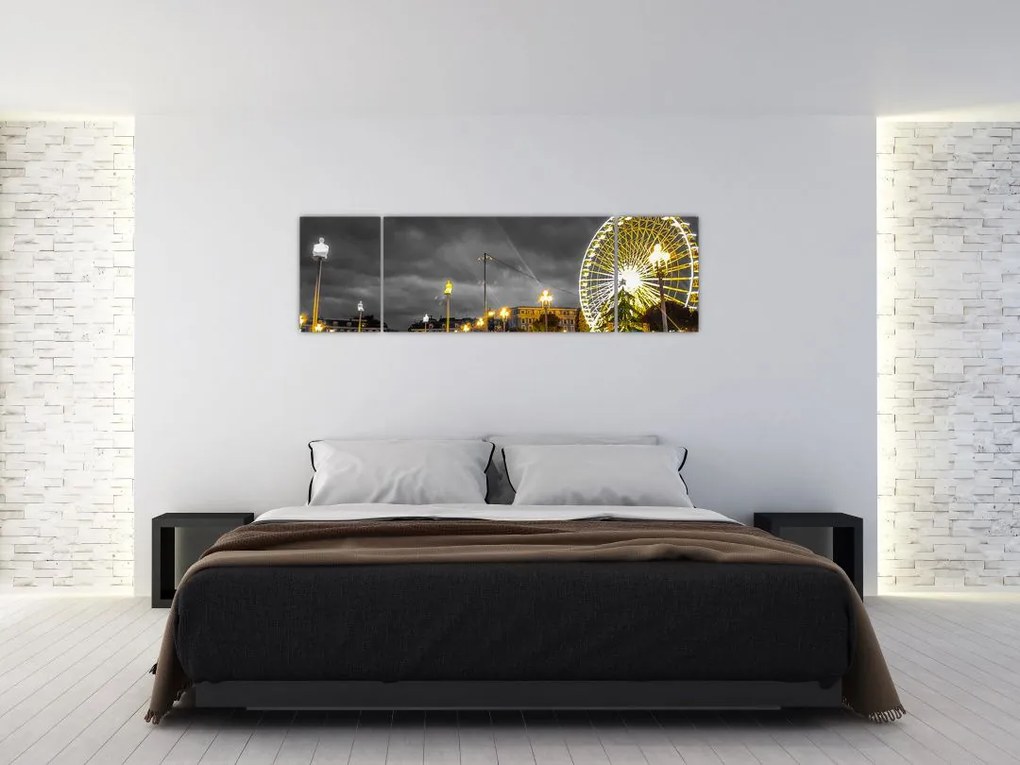 Obraz diabelskiego młyna o zmierzchu (170x50 cm)