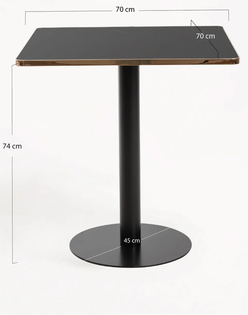 Stó Firro Kwadratowy 70cm Czarny