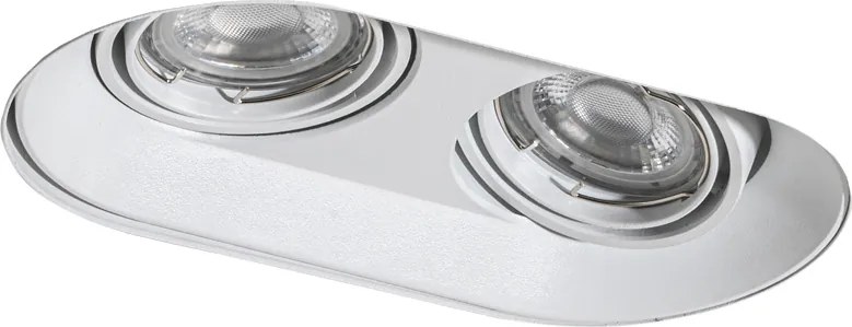 Okrągły reflektor wpuszczany biały GU10 50mm podwójny - Hubs