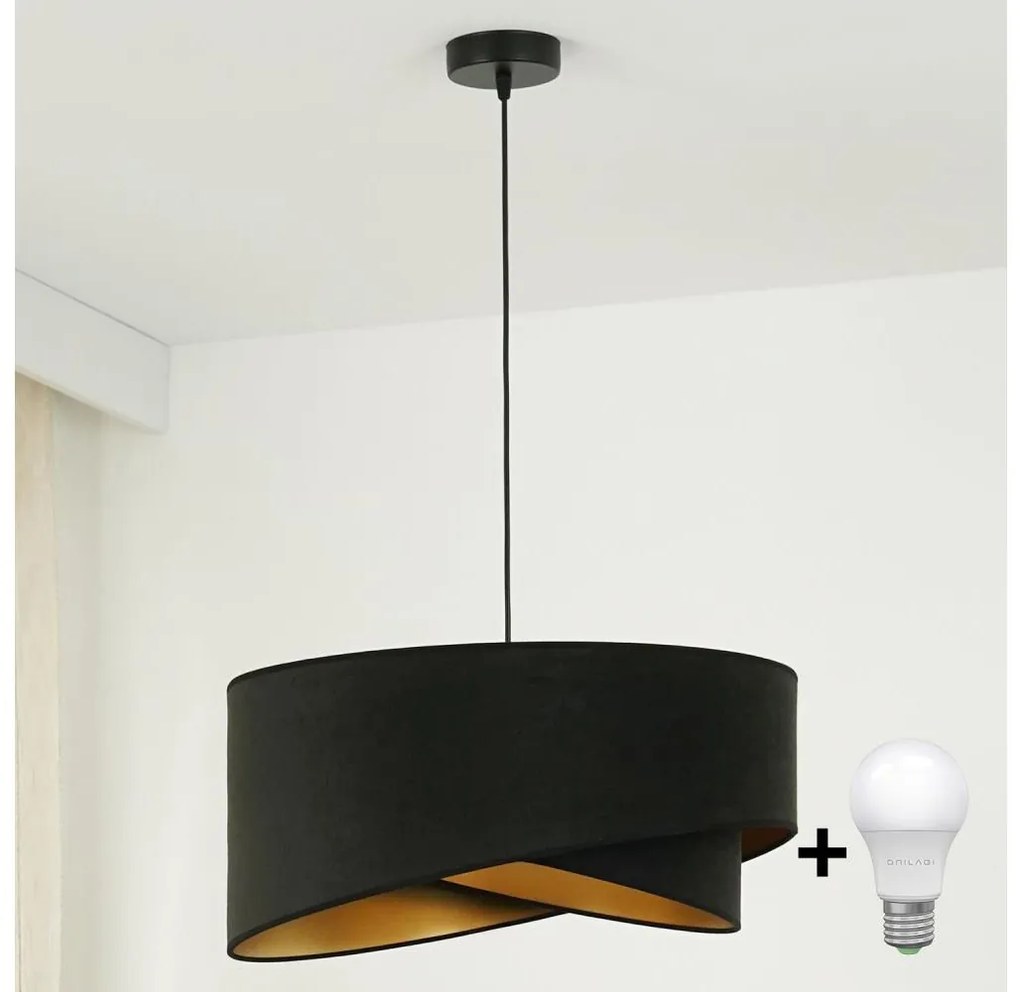Brilagi - LED Żyrandol na lince LYRA 1xE27/15W/230V czarny/złoty