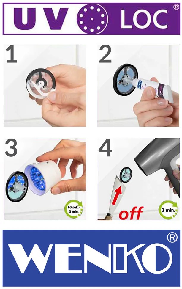 Elementy montażowe UV-Loc, adaptery, Ø 5 cm, WENKO