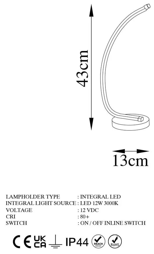 Lampa stołowa LED w kolorze złota (wysokość 43 cm) Bevel – Opviq lights