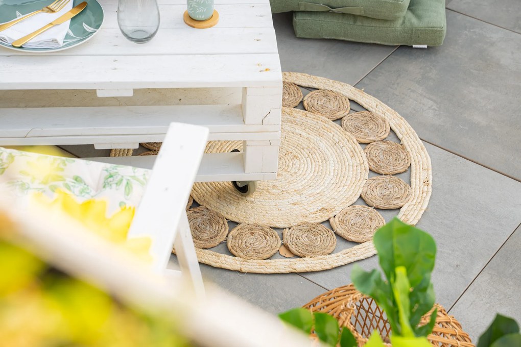 Dywan do salonu okrągły w stylu boho, Ø 80 cm