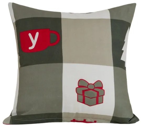 Poszewka na poduszkę z mikrofibry CHRISTMAS SOCKS 45x45 cm, zielony