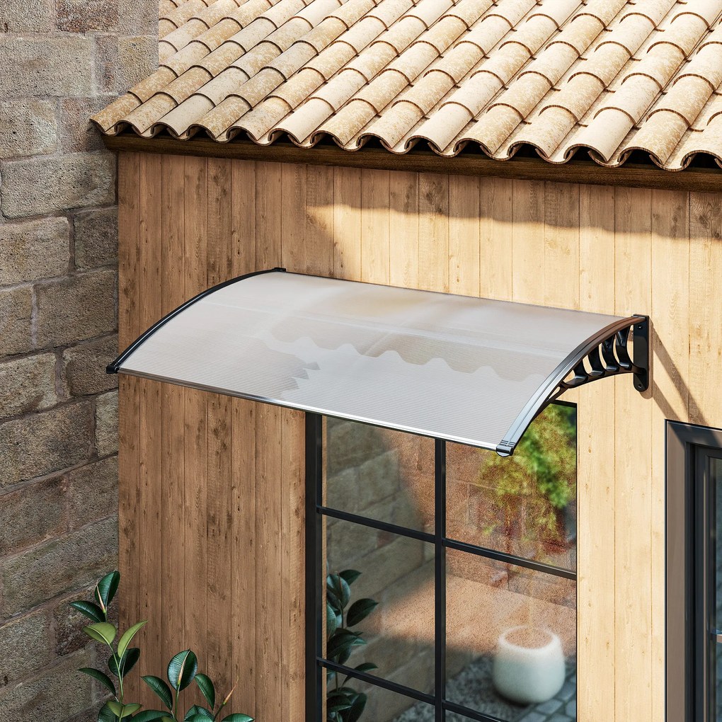 Daszek ochronny Outsunny, Odporny na UV i wodę, 90x150x25cm, Biały