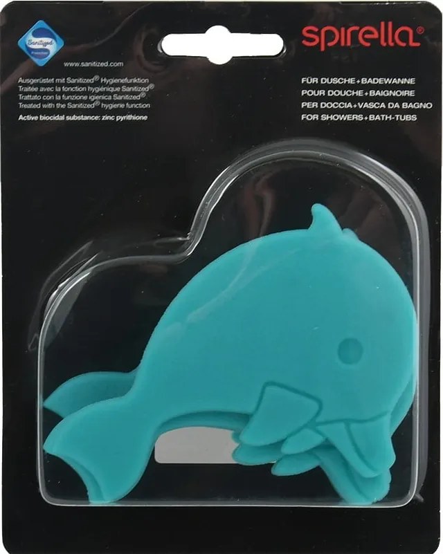 Dziecięca mata antypoślizgowa do wanny 12x8 cm Dauphins – Spirella