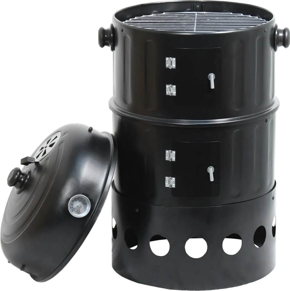 Cattara Gril - wędzarnia na węgiel drzewny Pisa 3w1, 40 x 80 x 40 cm