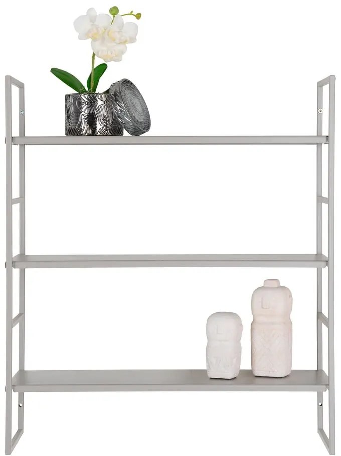 Jasnoszara wielopoziomowa metalowa półka 48 cm Beja – House Nordic