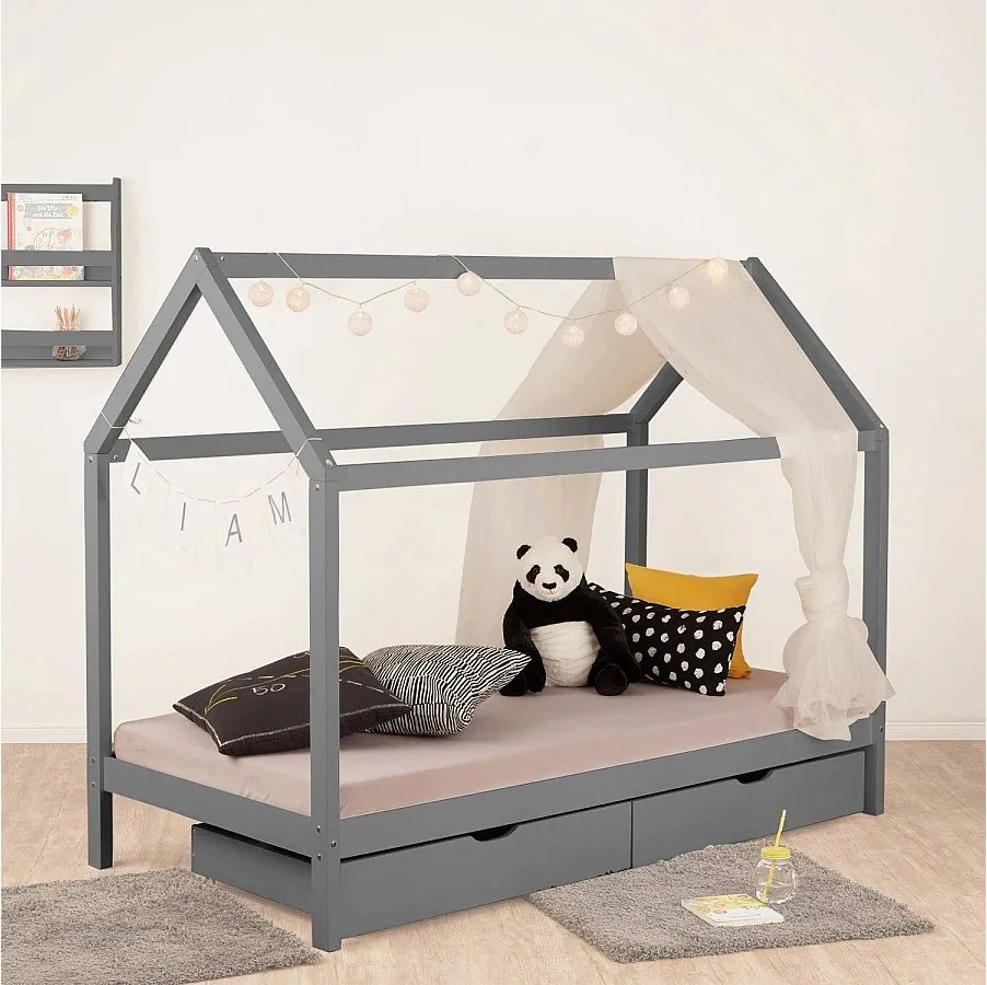 Łóżko dziecięce 90x200 cm szare