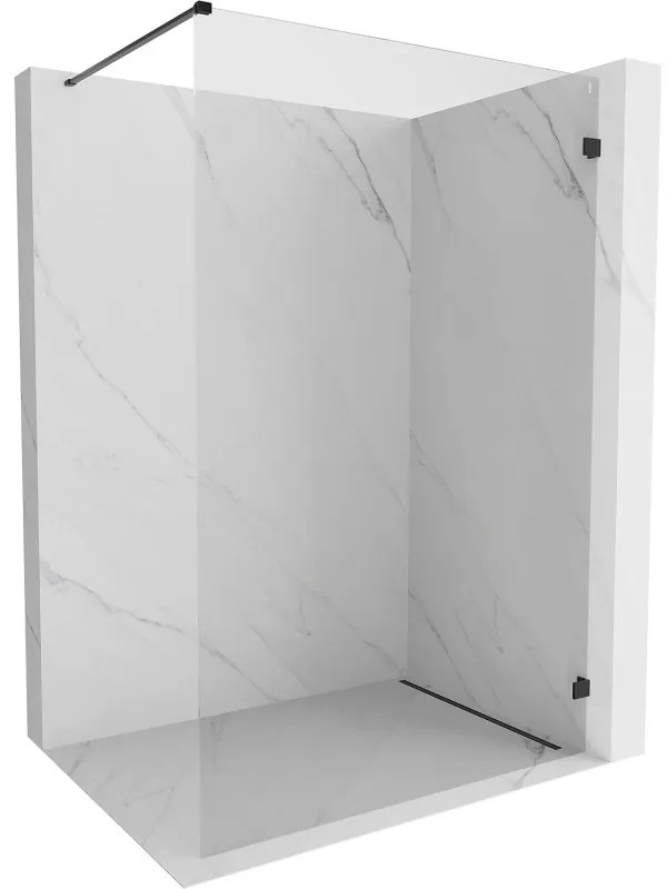 Mexen Lunar ścianka prysznicowa Walk-in prawa 60 x 200 cm, transparent 8 mm, czarna - 830-060-000-70-00-P