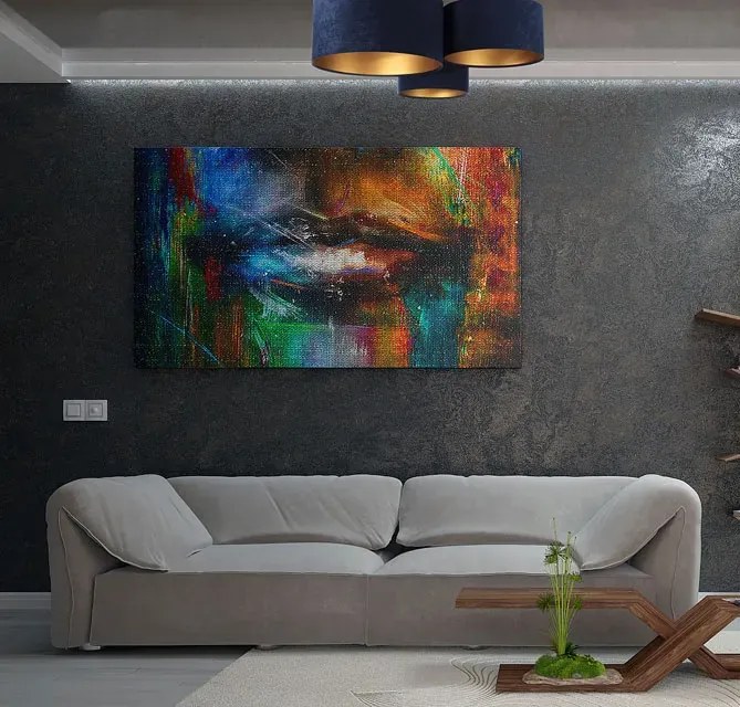 Granatowo-złoty plafon w stylu glamour - EXX49-Agida