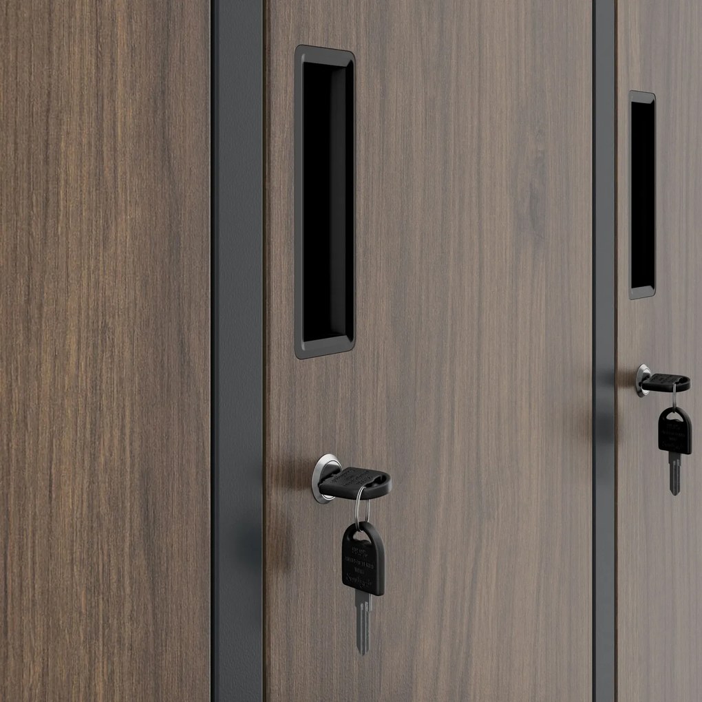 Szafa socjalna 6-drzwiowa Eco Design Igor 90x45x185 cm antracyt/orzech