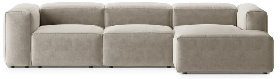 Beżowy narożnik (prawostronny/z szezlongiem) Bergano – Cosmopolitan Design