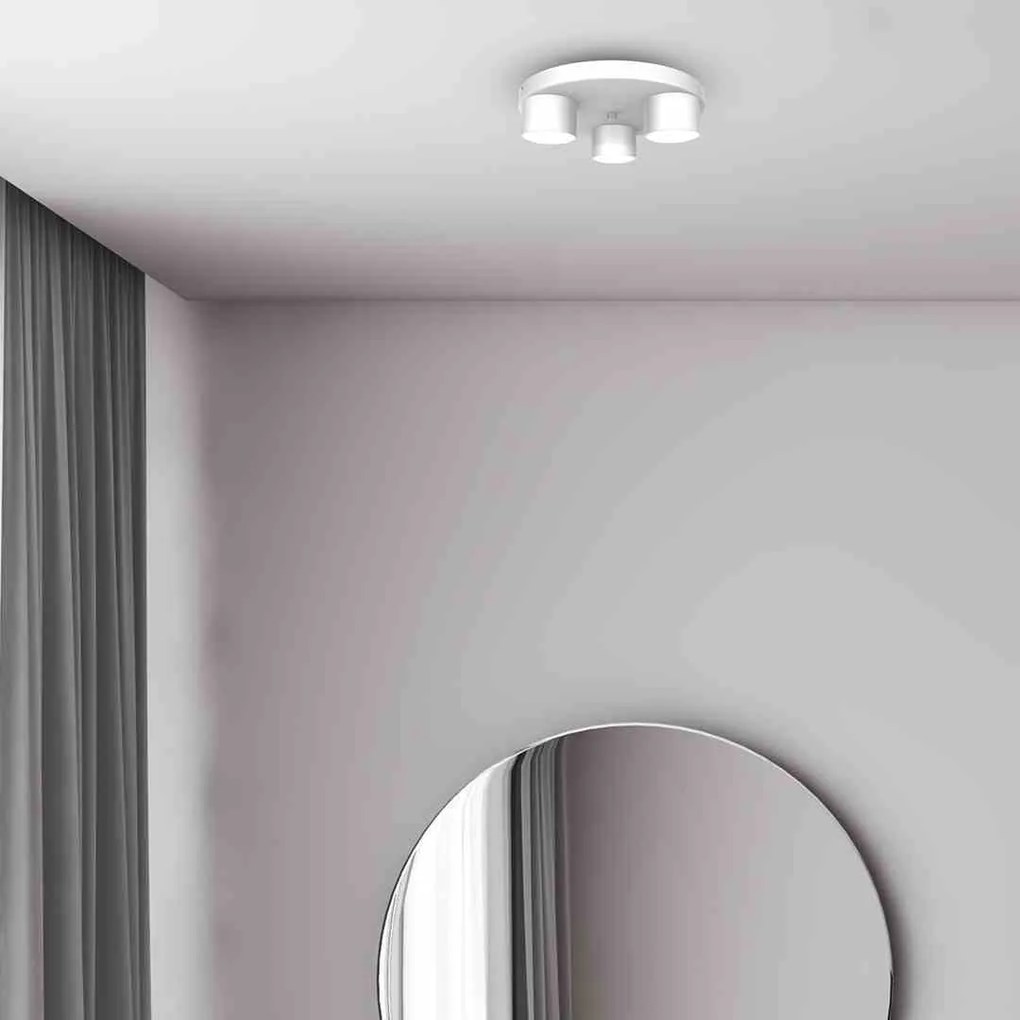Lampa sufitowa, potrójna, biała DIXIE White 3xGX53, na kole