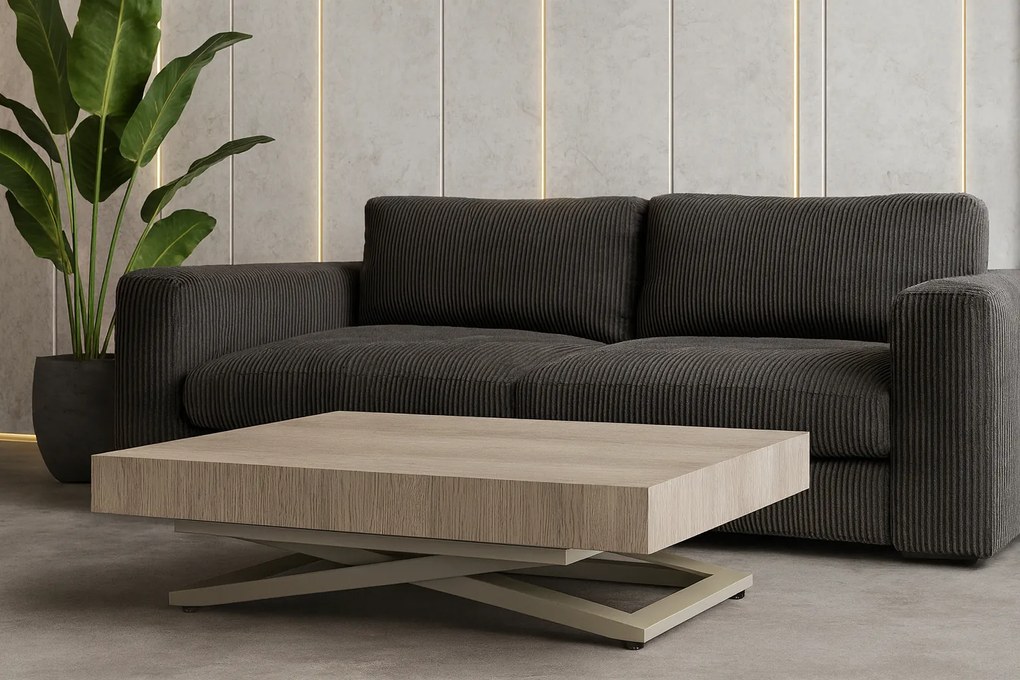 Rozkładany ławostół z regulacją wysokości Sanna U, podstawa kaszmir