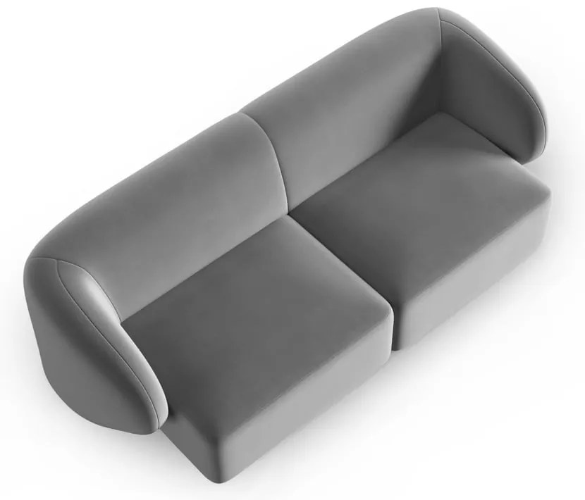 Szara aksamitna sofa 188 cm Paolo – Milo Casa