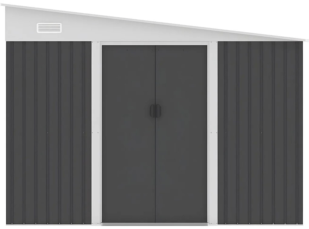 Schowek ogrodowy przyścienny z metalu/ocynkowanej stali antracytowy 9,76 m² - DAXTON