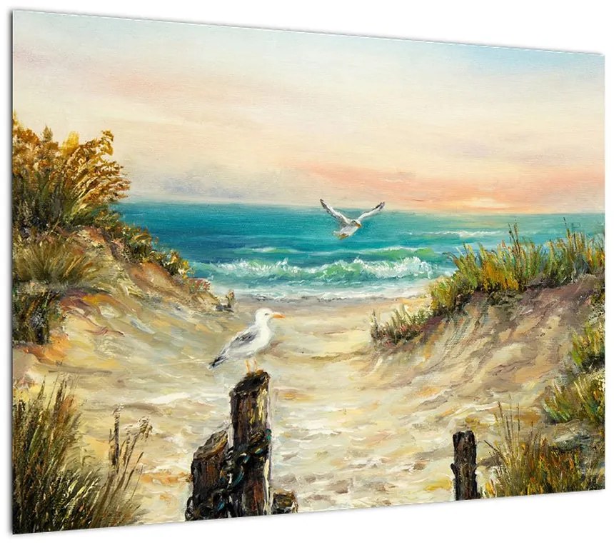 Obraz na szkle - Piaszczysta plaża (70x50 cm)