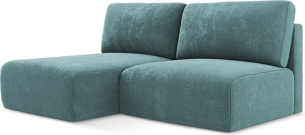 Otwarty Lewy narożnik z funkcją spania - z tkaniny szenilowej - jeans - KONA