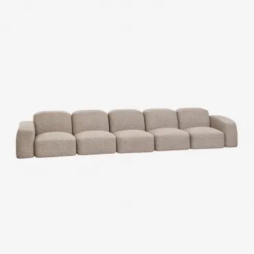 Bastian 5-częściowa Modułowa Sofa Tkanina Mokka Brąz Bouclé - Sklum