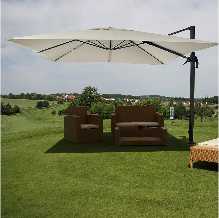 Obrotowy parasol wspornikowy MCW-A96 III,  kremowo-szary bez stojaka, obrotowy