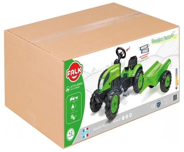 Falk country farmer traktorek na pedały z przyczepką zielony 2-5 lat
