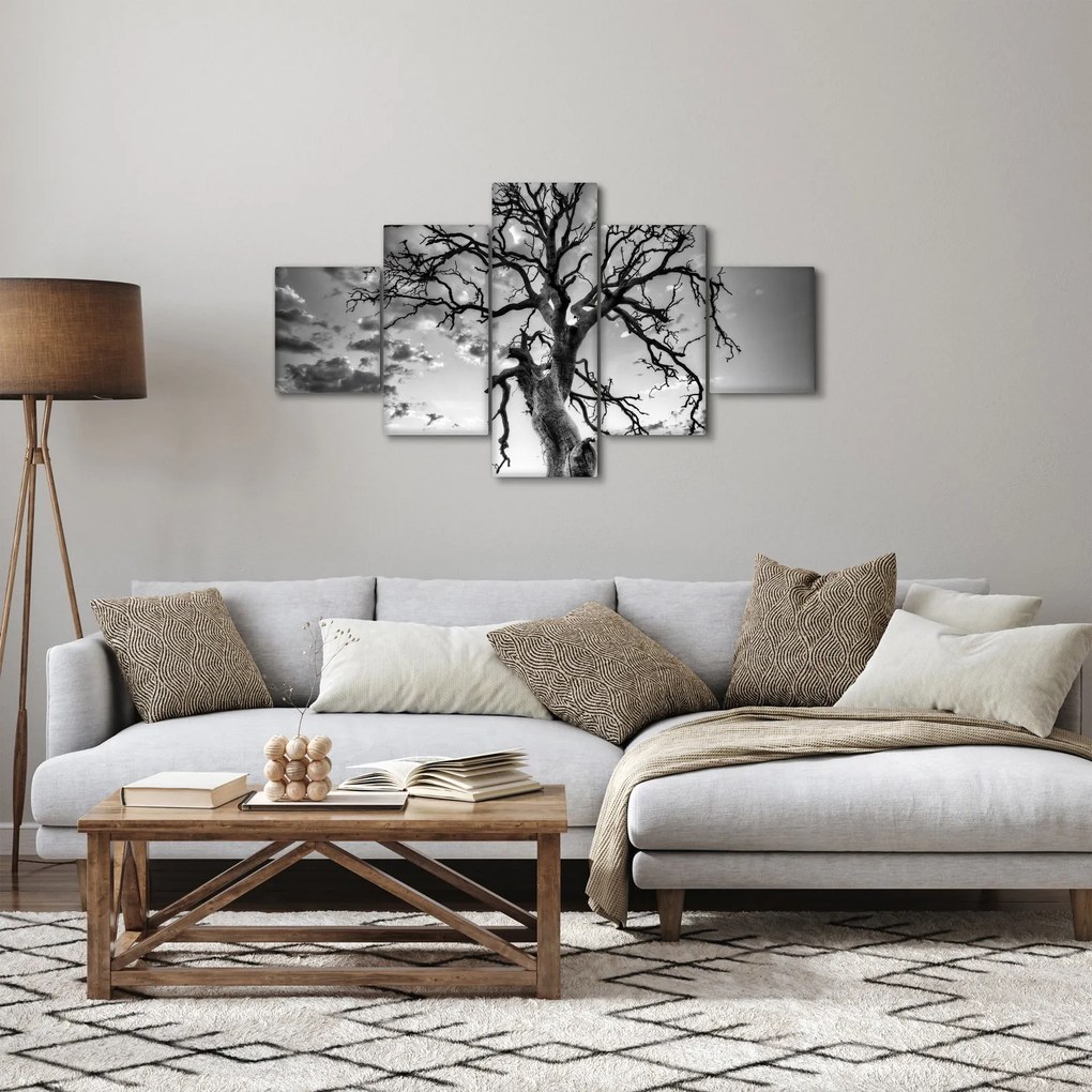 Obraz - Czarno - białe drzewo (125x70 cm)