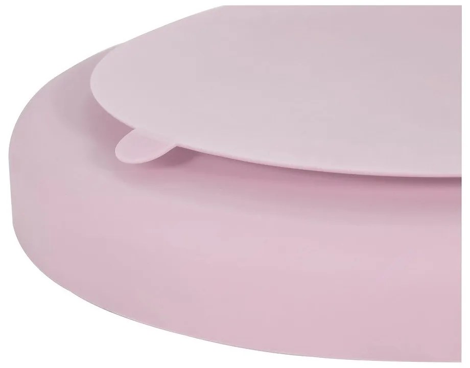 Jasnoróżowy silikonowy talerz dla dzieci 19x20,5 cm – Kindsgut
