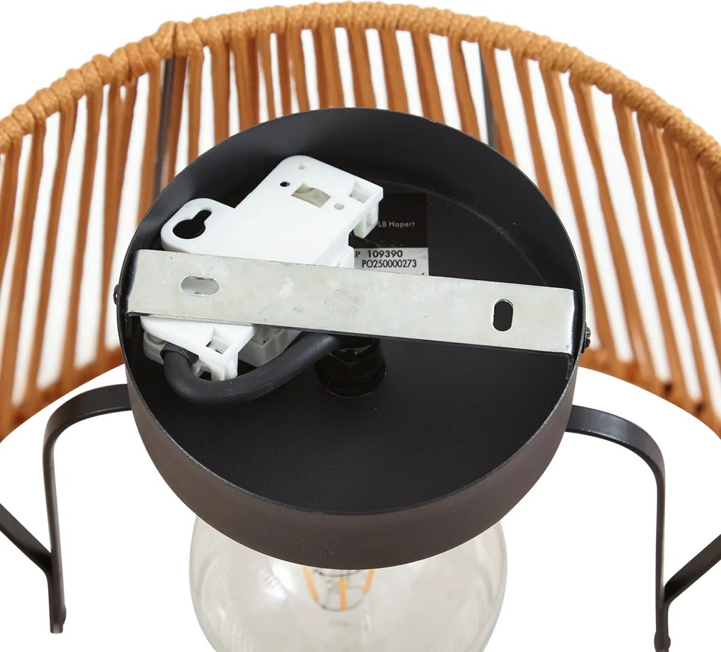 Lampa sufitowa zewnętrzna w stylu japandi z pomarańczową liną IP54 - Jayla