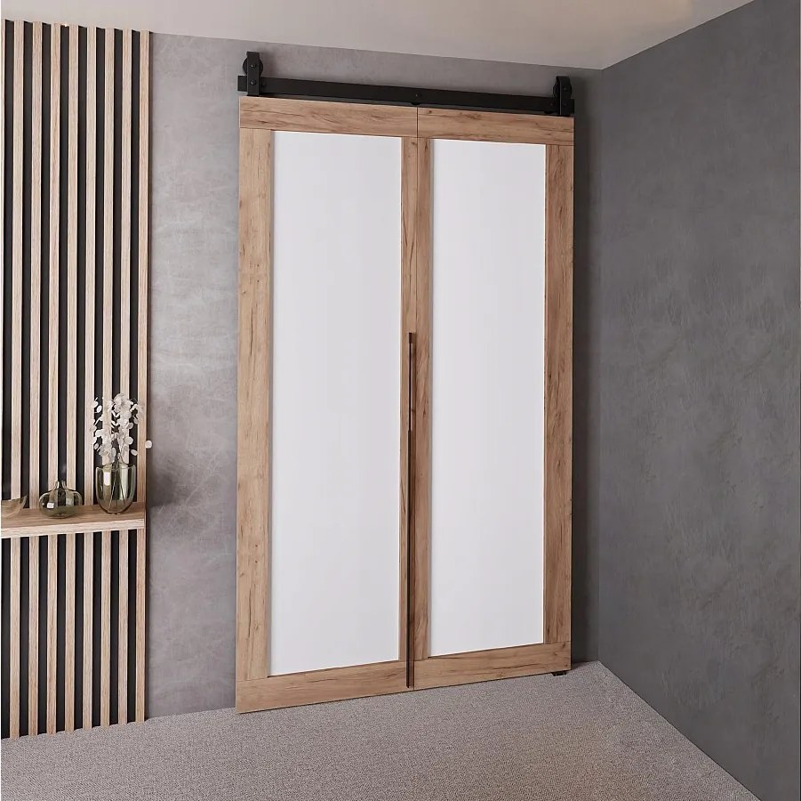 Drzwi Przesuwne QUDIO M1 Dąb Craft Złoty + Biały 100