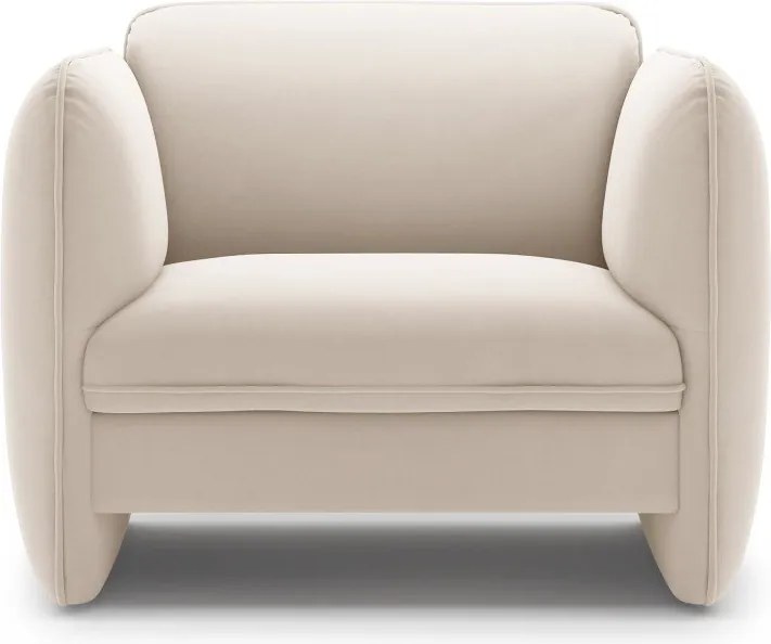 Kremowy aksamitny fotel Georgia – Micadoni