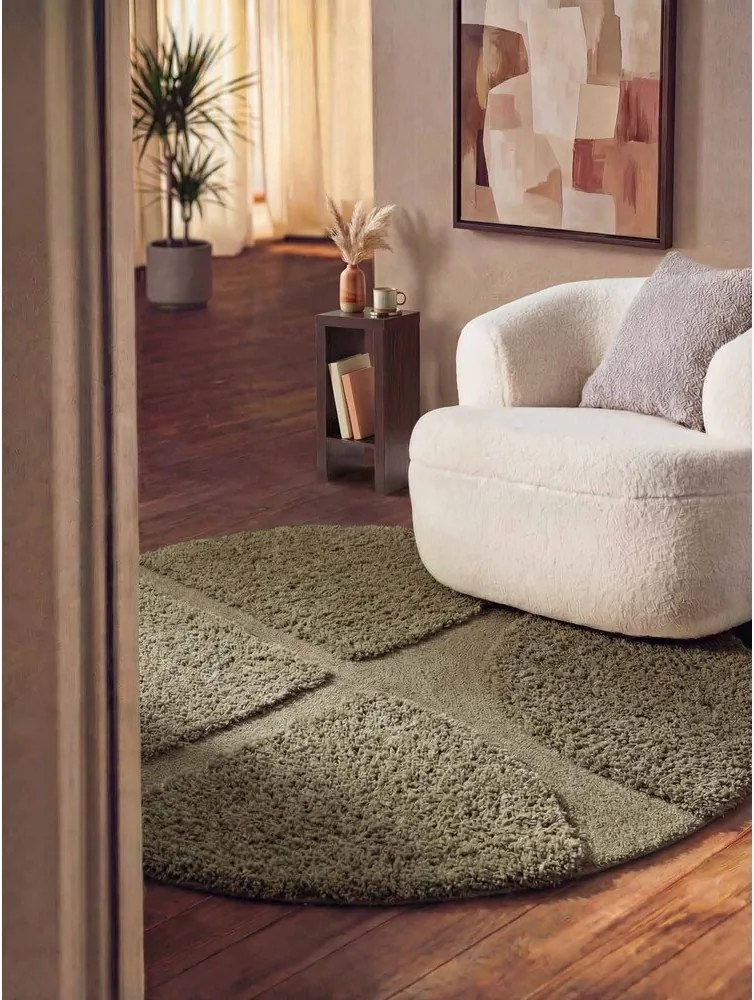 Okrągły dywan tkany ręcznie w kolorze khaki ø 160 cm Lambeth Jasper – Ted Baker