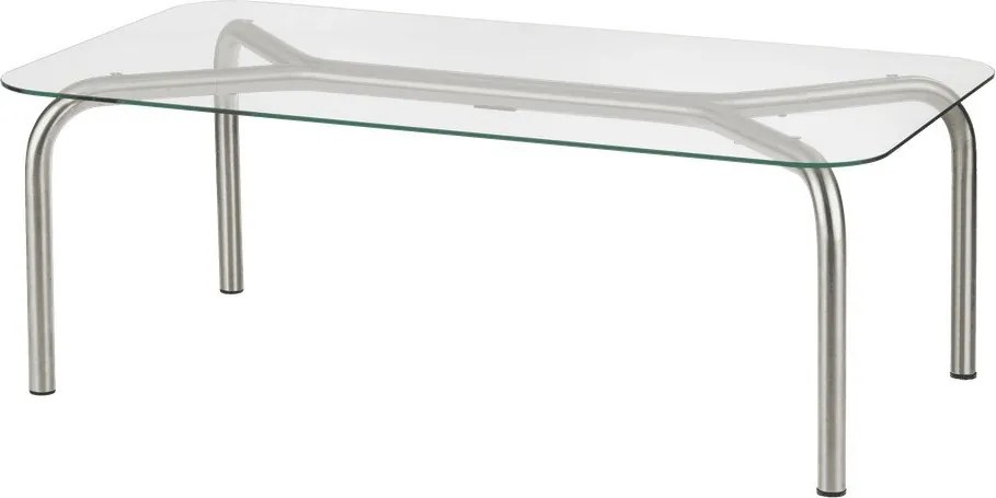Stolik ze szklanym blatem w kolorze srebra 60x110 cm Uku – noo.ma