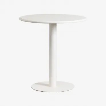 Okrągły Stół Kuchenny Ø70 Cm Z Metalu Mizzi Gardenia Biel - Sklum